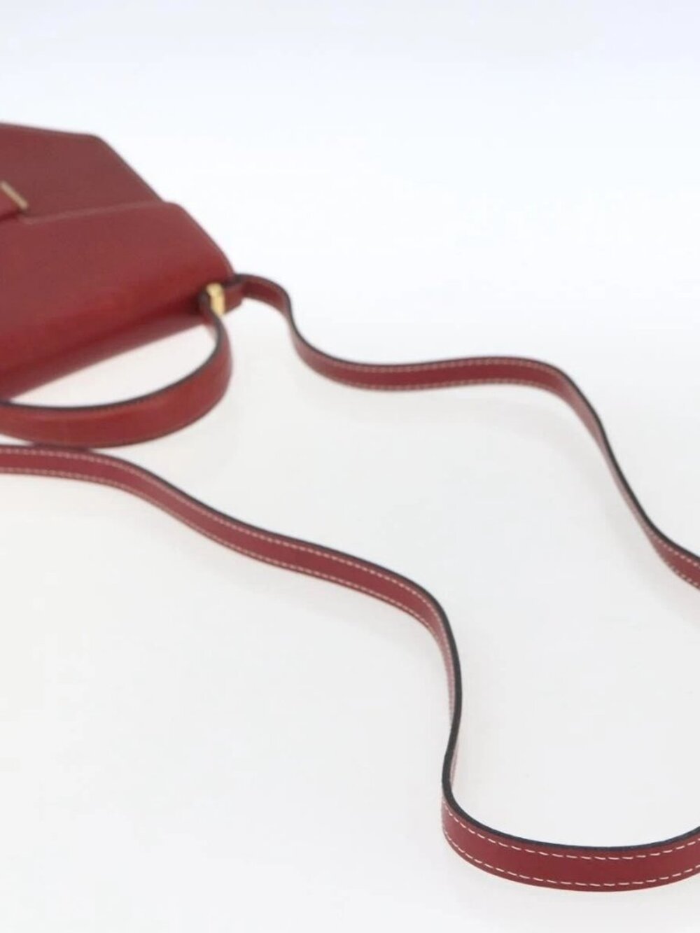 Christian Dior Hand Bag Leather 2way Red Gold Auth 159290 - Picture 8 of 16